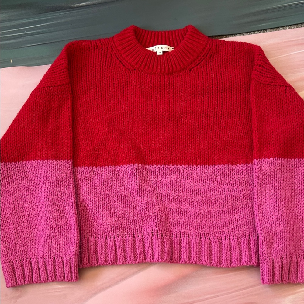 XiRENA Bold Red Cowl Neck Holiday Sweater